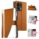 thumbnail image 1 of Funda cartera GANGXUN para OPPO Reno 13 Pro , cuero PU con tarjetero, cremallera, correa de mano, soporte y protección 734°, 1 of 6