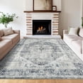 thumbnail image 2 of 8x10 Washable Area Rug, Grey Vintage Large, Traditional Floor Cover, Thin, Retro, Indoor, Distressed, Non-Slip Carpet, Floral Print Mat, Dining Room., 2 of 7
