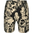 thumbnail image 4 of Jean Michel Basquiat Men's Beach Shorts Quick Dry Athletic Workout Swim Shorts Elastic Waist Drawstring Summer Shorts, 4 of 5