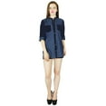 thumbnail image 6 of Bimba Women Blue custom Shirt Casual Top 3/4 Sleeve Formal Button Down Blouse, 6 of 8