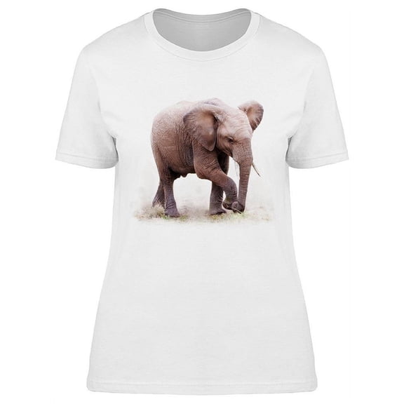 Baby African Elephant Walking T-Shirt Women -Image by Shutterstock, Female Large