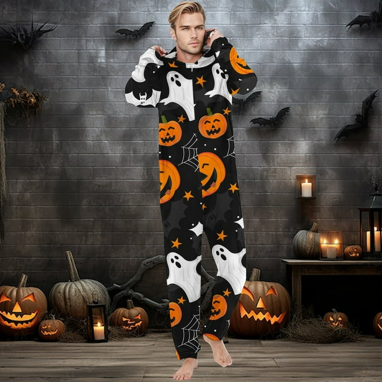Matching Halloween Pajamas Halloween Pumpkin Ghost Skeleton Onesie
