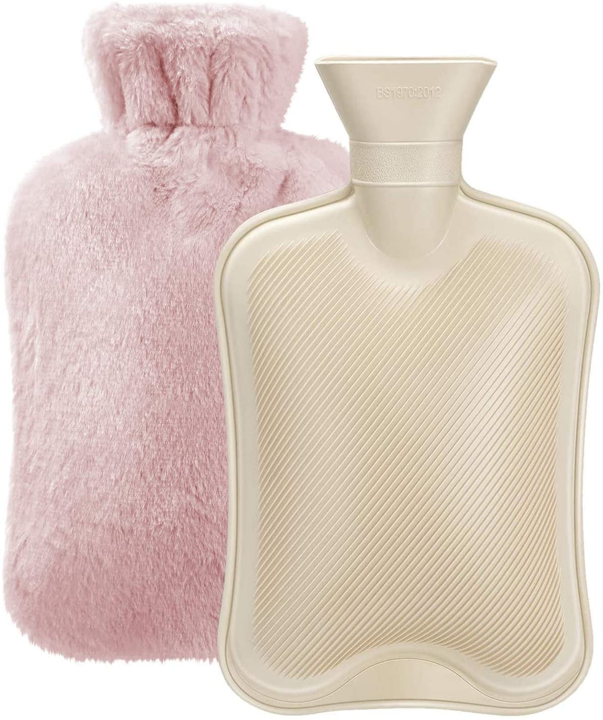 Handy Solutions Rubber Hot Water Bottle for Pain Management, 2 qt Capacity