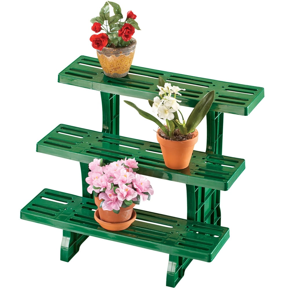 Versatile 3 Tier Plant Stand, Green by Collections Etc