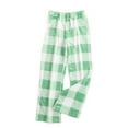 thumbnail image 3 of Tittly Pajama Pants Baggy Pants Women Pajama Pants Comfy Pj Bottom with Pockets Stretch Plaid Sleepwear Pants for Women Trendy Comfy Pants Women Green L, 3 of 3