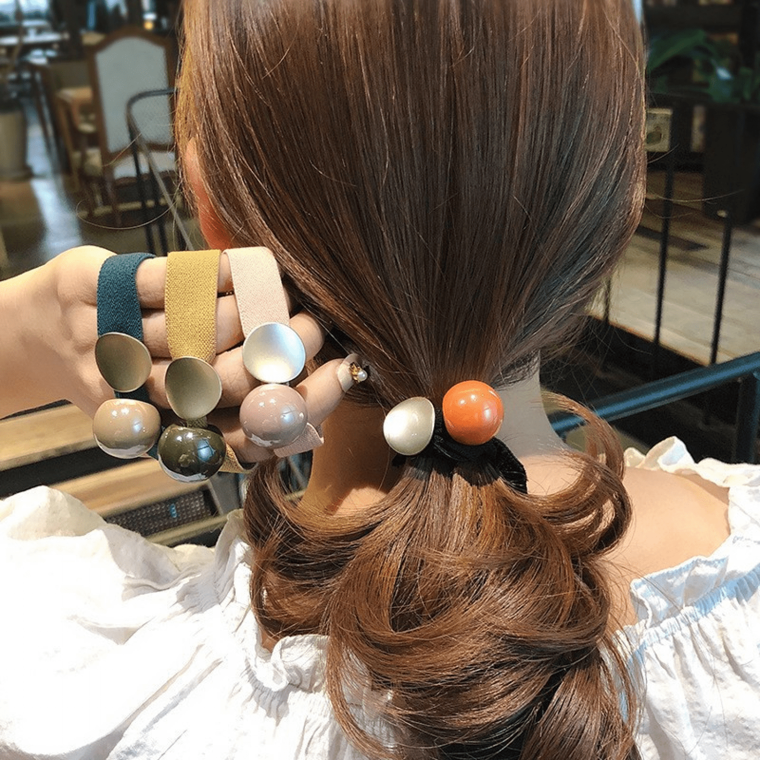 Rush 6 PCS Hair Ties Big Cherry Hair Tie High Elastic Ponytail Holders Hair  Bands for Women Girls ---Green Cube Crystal S1170 