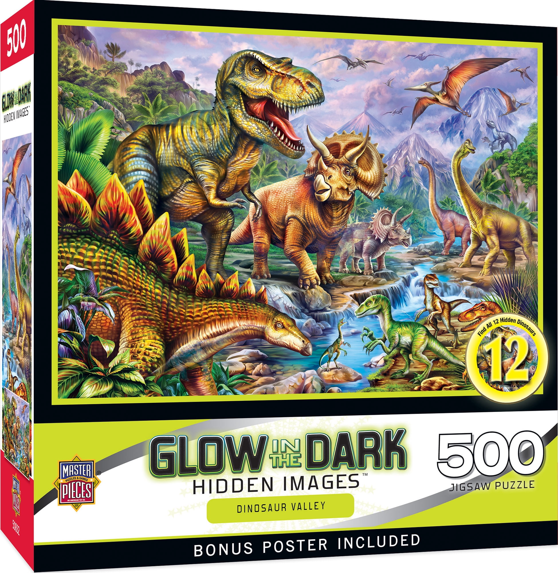 Hidden Images Glow In The Dark - Dinosaur Valley 500 Piece Puzzle