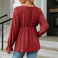 thumbnail image 4 of HKEJIAOI Polyester Manches Longues Tops Col Rond Solide Sortir Hauts pour Femme, 4 of 7