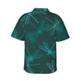 thumbnail image 4 of Dragonfly Seamless Mode Men's 3d Print Casual Button Down Shirts, Novelty Hawaiian Short Sleeves Xl, 4 of 8