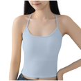 thumbnail image 2 of Hrsba V Neck Camisoles for Women Built In Bras Solid Color Ribbed Spaghetti Strap Padded Soft Stretchy Breathable Summer Cami, 2 of 4