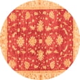 thumbnail image 1 of Ahgly Company Indoor Round Oriental Orange Traditional Area Rugs, 3' Round, 1 of 4