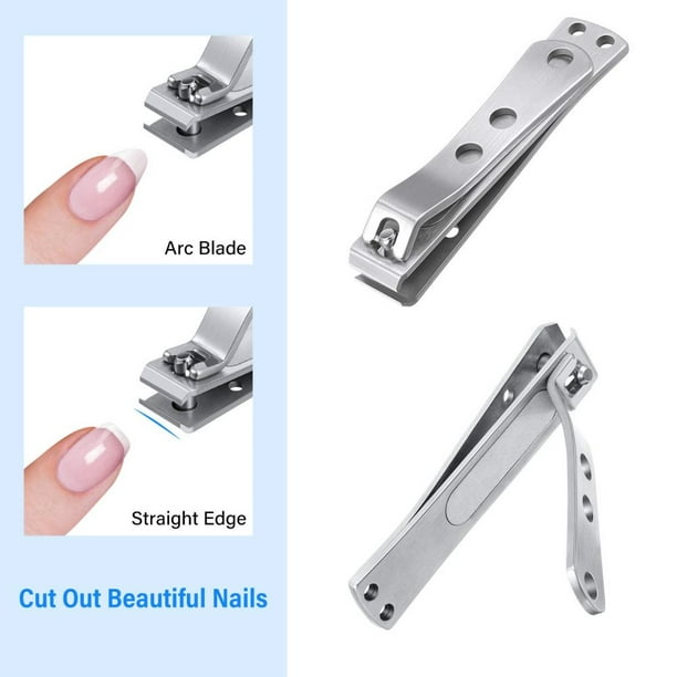 2 Pieces Straight Edge Toenail Clippers, Nail Clipper Set, Strong