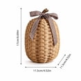 thumbnail image 2 of Small Wicker Pumpkin Decor, Fall Home Decoration with Gingham Bow for Halloween Thanksgiving Farmhouse Table Party, 2 of 4