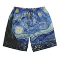 thumbnail image 4 of Bixox Men's The Starry Night printing Casual Classic Fit Short Summer Beach Shorts, 4 of 6
