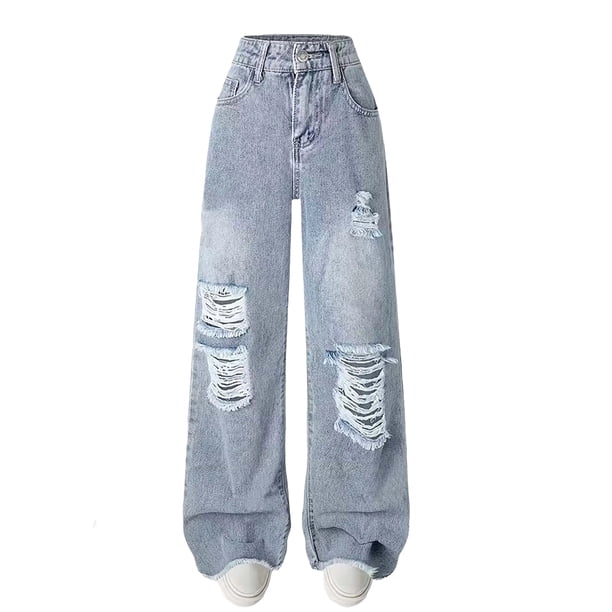 Pantalones vaqueros largos para niñas, de color liso, a la moda, ajustados, elásticos, acampanados, de poliéster