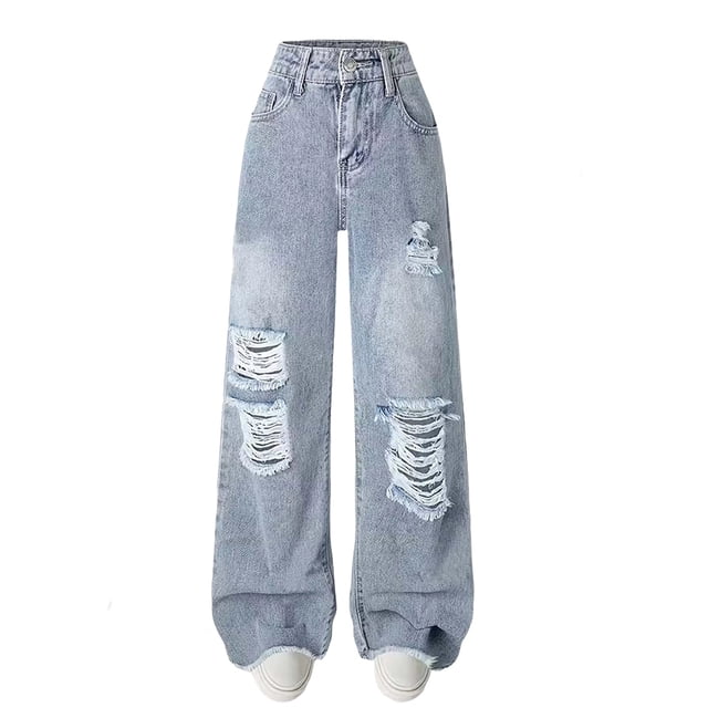 Pantalones vaqueros largos para niñas, de color liso, a la moda, ajustados, elásticos, acampanados, de poliéster