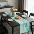 thumbnail image 2 of Aqua Marble Table Runner 72 Inches Long, Modern Abstract Waves Silvery Farmhouse Kitchen Coffee Dining Table Decoration for Home Party Birthday Wedding Home Decor 14x72 Inches, 2 of 8