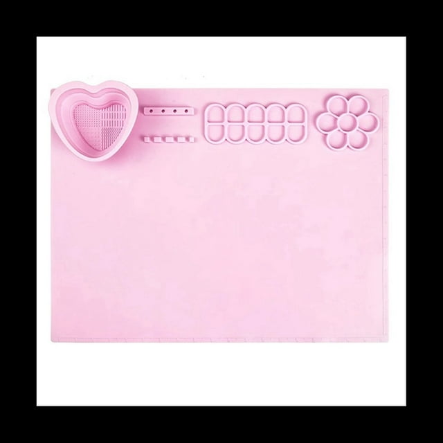 De Pintura, Alfombrilla De Silicona Gruesa Para Manualidades Con De Agua Emergente MagnéTica, Alfombrilla De Silicona Grande Para Adultos Y NiñOs, Color Rosa