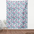 thumbnail image 4 of Ambesonne Tropical Fabric by the Yard Upholstery, Anthurium Flowers Leaves, 10 Yards, Pink and Pale Blue Grey, 4 of 5