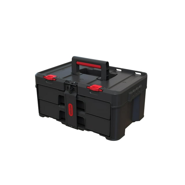Caja de herramientas Keter Stack-n-Roll con dos cajones para piezas pequeñas
