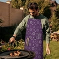 thumbnail image 4 of Purple Sun Moon Triangle Pattern Apron-Garden Aprons for Women with Pockets-Cotton Linen Waterproof Kitchen Cooking Gardening Aprons Adjustable for Kitchen,Cooking,BBQ and Salon 33x27 Inch, 4 of 7