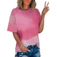 thumbnail image 3 of STETMN Tie Dye Shirt for Women Oversized Gradient Short Sleeve Tees Summer Trendy Casual Tops, 3 of 7