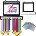 thumbnail image 2 of Perchero para medallas, para montar en la pared, con bolsas de números y ganchos, de hierro, fácil de instalar, práctico soporte para medallas, 2 of 8