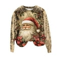 thumbnail image 3 of YOIAVAIOY Chandails en Molleton de Noël Grande Taille pour Femmes Père Noël Impression 3D Chandail Col Rond Manches Longues Chandail en Molleton de Noël, 3 of 5