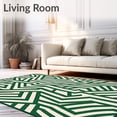 thumbnail image 2 of ODIKA 4'x6' Machine Washable Non-Slip Area Rug, Urban Stripe Mosaic with Cascading Highlights High Traffic Rug, Green, 660968, 2 of 7