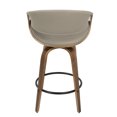 thumbnail image 4 of LumiSource Symphony Mid-Century Modern Counter Stool in Walnut Wood and Faux Leather, 4 of 5