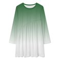 thumbnail image 2 of Aesthetic Leaf Green And White Gradient Loose Dress Evening Dress Summer Dresses for Women Luxury Dress Long Sleeved Dress, 2 of 4