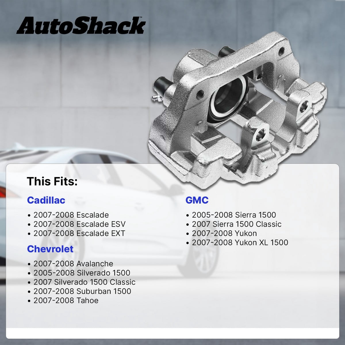 AutoShack Front Brake Caliper for Chevrolet & GMC, Silverado 1500 2005-2008 Sierra 1500 2005-2008 Tahoe 2007-2008 Avalanche 2007-2008, 4WD RWD AWD V6 4.3L V8 4.8L 5.3L 6.0L 6.2L, Right