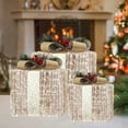 thumbnail image 5 of Set of 3 Christmas Lighted Gift Boxes with Bows - Pre-Lit LED Present Box Decor for Indoor Outdoor, Xmas Tree, Yard, and Holiday Home Decoration, 5 of 7