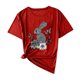 thumbnail image 1 of Camisas de Manga Corta para las Mujeres Moda Casual Impresión Cuello Redondo Suéter Tee Blusas, 1 of 4
