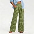 thumbnail image 5 of Women's Casual Plaid Pants With Elastic Waist And Pockets For A Loose Straight Leg Fit, 5 of 7