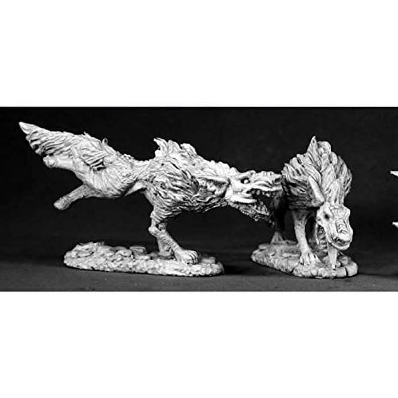 Reaper Miniatures Hell Hounds (2 Pieces) #02522 Dark Heaven Unpainted Metal