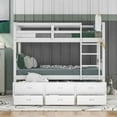 thumbnail image 3 of Harper & Bright Designs Twin Over Twin Bunk Bed with Trundle and Storage Drawers, Solid Wood Bunk Beds for Bedroom Furniture, 3 of 11