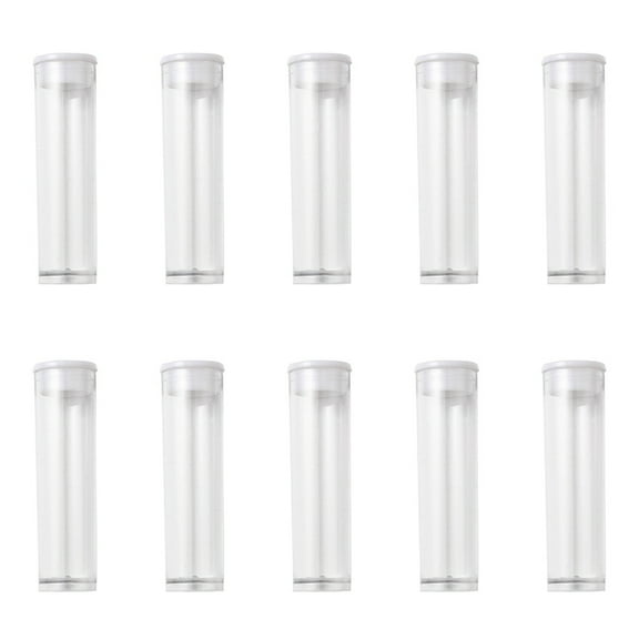 10 pc Plastic Bead Containers Bead Storage Tubes with Top Cap Bottle Clear 5.5x1.5cm Capacity: 2ml(0.06 fl. oz)