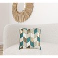 thumbnail image 6 of Teal Gold Striped Chevron Throw Pillow, 6 of 6