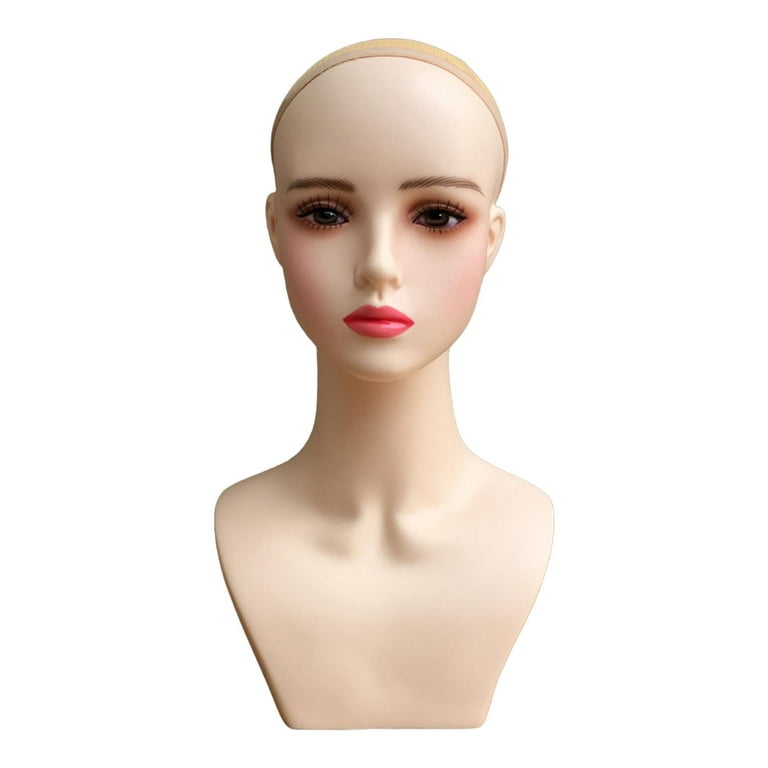 Model Head Mannequin Stand and Holder Head Soft Touch, Female, Manikin,, Size: 52x21x34.5cm, Other