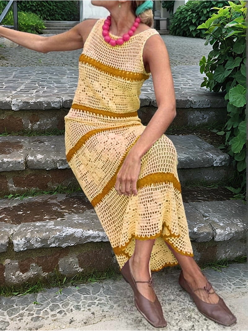 womens crochet summer dress Womens Summer Crochet Colorful Dress Pattern