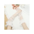 thumbnail image 6 of INSPIRE CHIC Women's Long Ruffle Tulle Cuff Sleeves Mesh Sheer Arm Cover Fingerless Gloves for Wedding 1 Pair White One Size, 6 of 6