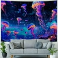 thumbnail image 4 of Fenyluxe  Jellyfish Tapestry Reactive Hippie Plant Floral Tapestry Trippy Galaxy Space Tapestry Fantasy Starry Sky Tapestry Wall Hanging for Bedroom Decor 50x40inch, 4 of 6