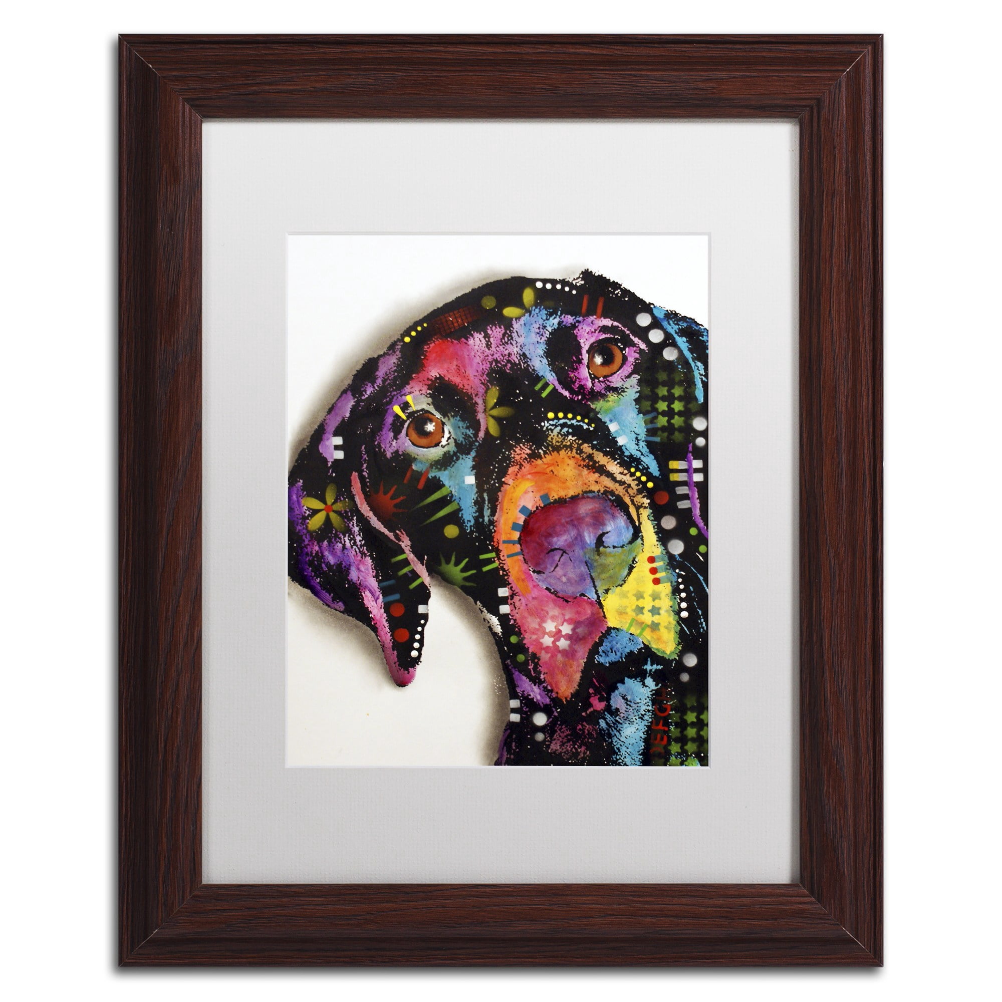 Trademark Fine Art "Pointer" Canvas Art by Dean Russo, White Matte, Wood Frame