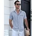 thumbnail image 5 of COOFANDY Men's Cool Linen Cotton Short Sleeve Shirt, Casual Button Down Shirt for Beach Summer Wedding Daily, 5 of 9