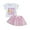 Pink, variant on Okbabeha Toddler Baby Girl Birthday Outfit Letter Short Sleeve T-Shirt and Tutu Skirt Set 2 Piece Fall Dresses