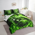 thumbnail image 3 of Castle Fairy Boys Gradient Gamer 7-Piece Twin Bedding Sets,Video Game Bedding Comforter Set,Black Green Breathable Sheet Sets,Lightweight Room Decor, 3 of 8