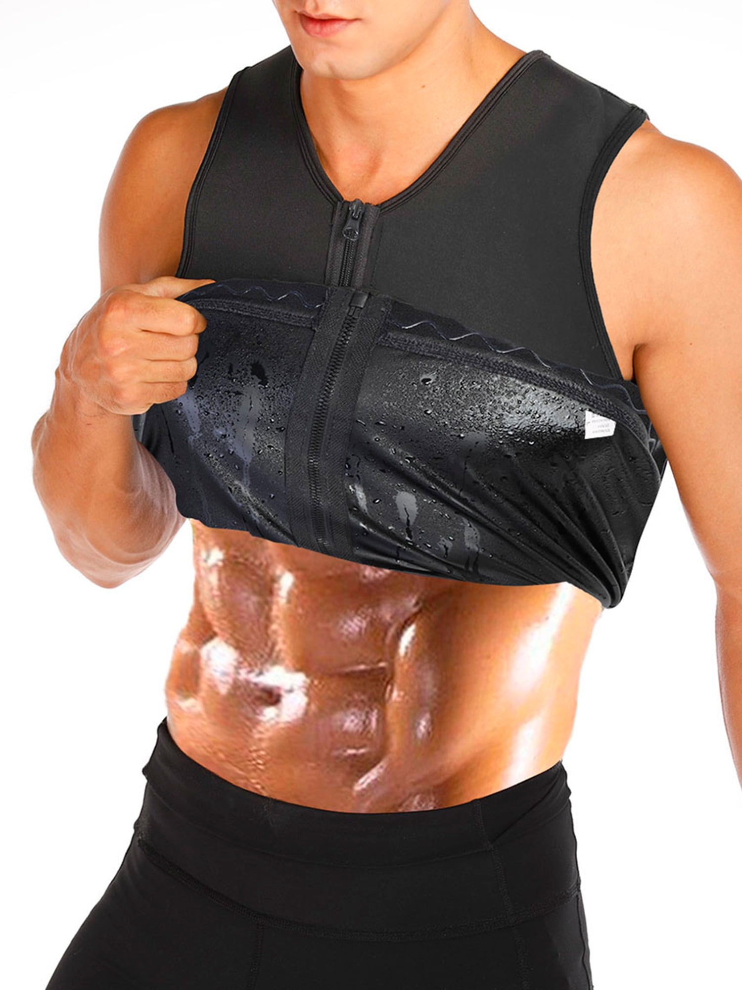 Men Waist Cincher Neoperen Sport Vest Suana Sweat Cami Tank Top Workout Suit UK 
