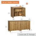 thumbnail image 4 of WAMPAT Sideboards Buffet Cabinets, 70.8" Wide Wooden Credenza Storage Cabinet with 4 Doors, 2-in-1 Modern Kitchen Accent Cabinets with 6 Compartments for Living Room, Hallway, Oak Brown, 4 of 7