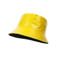 thumbnail image 2 of Holzkary Hat for Women Men 2025 Trendy Bright Leather Color Double Fisherman's Hat Women's Outdoor Sun Basin Hat Foldable Travel Hat Men Multicolor Optional Yellow One Size, 2 of 4